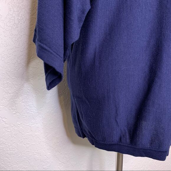 Garnet Hill navy blue silk blend open front cardigan size Small - Picture 6 of 14